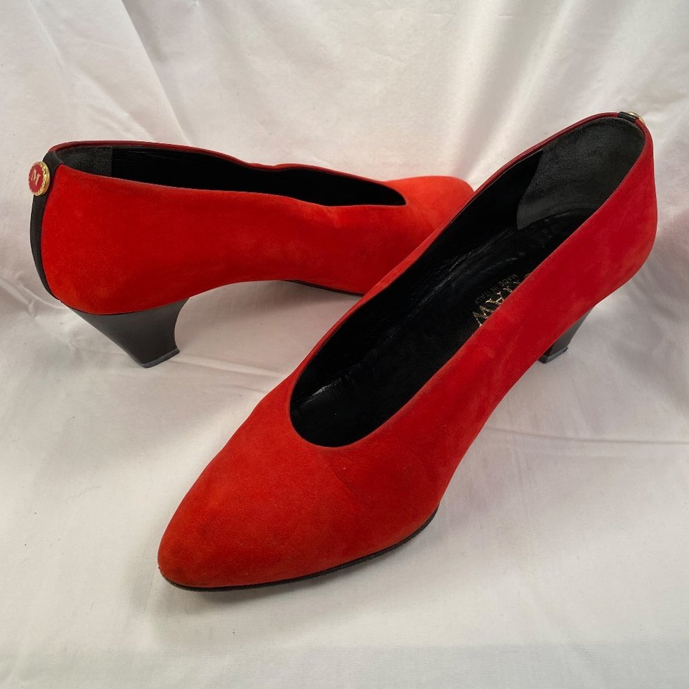 Red Suede Leather Pumps